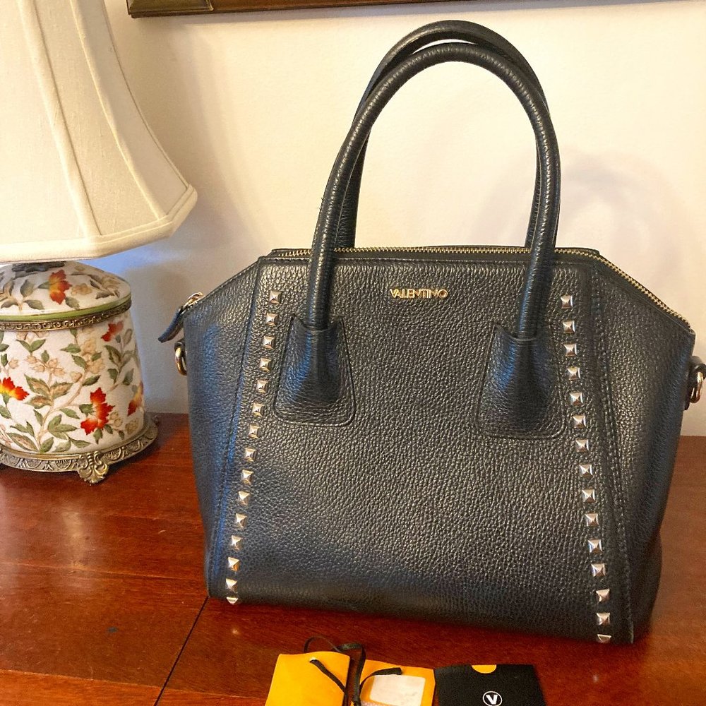Valentino By Mario Valentino Minimi Studded Leather Top Handle Bag - Picture 1 of 3